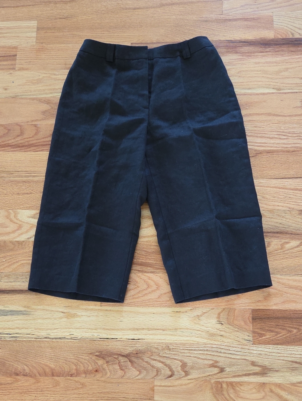 Brand New Talbots Black Irish Linen Cropped Pants Size 6